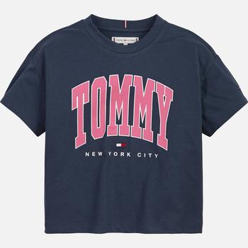 推荐Tommy Hilfiger Girls Bold Varsity T-Shirt - Twilight Navy商品
