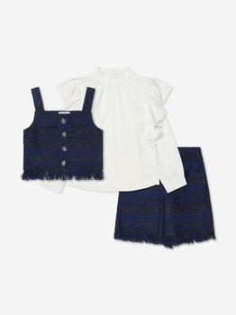 Mama Luma | Mama Luma White Girls Long Sleeve Bow Blouse商品图片,额外8折, 额外八折