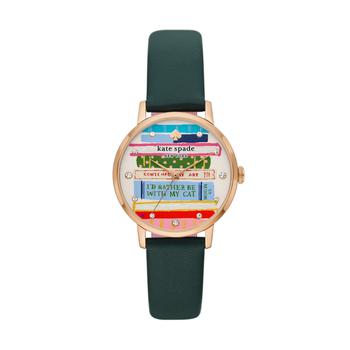 推荐34 mm Metro-Book Dial Leather Watch - KSW1766商品