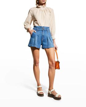 推荐Jaylen Pleated Denim Shorts商品