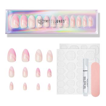 商品MODELONES | Pink Wave - 24 Fake Nails 12 Sizes Short Almond Press on Nails Kit,商家MODELONES,价格¥108图片