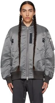 推荐Gray Vented Bomber Jacket商品