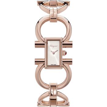 菲拉格慕手表, Salvatore Ferragamo | Ferragamo Women's  Swiss Double Gancini Rose Gold Ion-Plated Bracelet Watch 14x24mm商品图片 7折