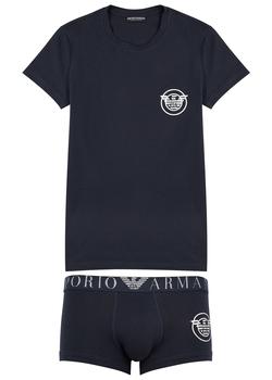 推荐Stretch-cotton T-shirt and trunks set商品