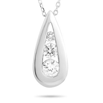 商品14K White Gold 0.35 ct Diamond Pendant Necklace图片