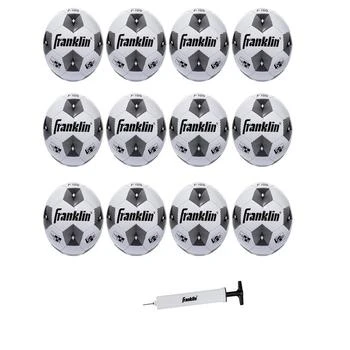 Franklin | Size 5 Competition 100 Soccer Balls - 12 Pack Deflated With Pump 