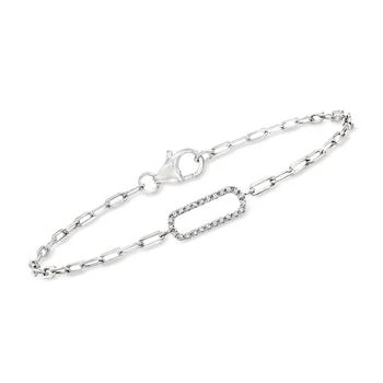 RS Pure | by Ross-Simons Diamond Paper Clip Link Bracelet in Sterling Silver,商家Premium Outlets,价格¥866