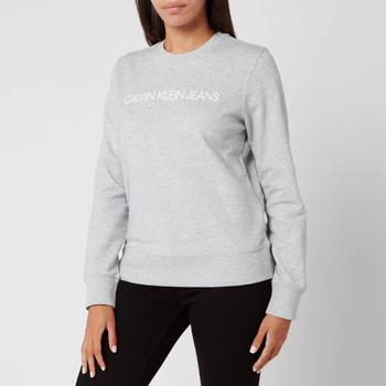 推荐Calvin Klein Jeans Women's Institutional Core Logo Crew Neck 卫衣 - Light Grey Heather商品