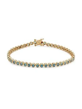 Saks Fifth Avenue | 14K Yellow Gold & London Blue Topaz Bracelet,商家Saks OFF 5TH,价格¥7945