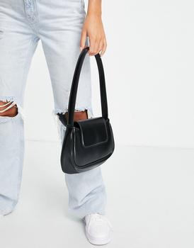 asos腋下包, ASOS | ASOS DESIGN curved shoulder bag with flap in black商品图片 7.3折