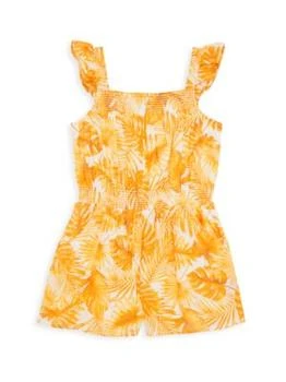 Janie and Jack | Little Girl's & Girl's Palm Leaf Ruffle Strap Romper 3.9折