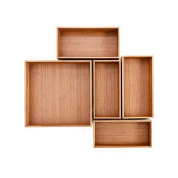 Seville Classics | Bamboo 5-Piece Storage Bin Organizer Box Set,商家Macy's,价格¥692