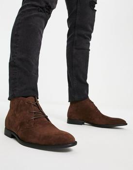 ASOS | ASOS DESIGN chukka boots in brown faux suede商品图片,8.5折