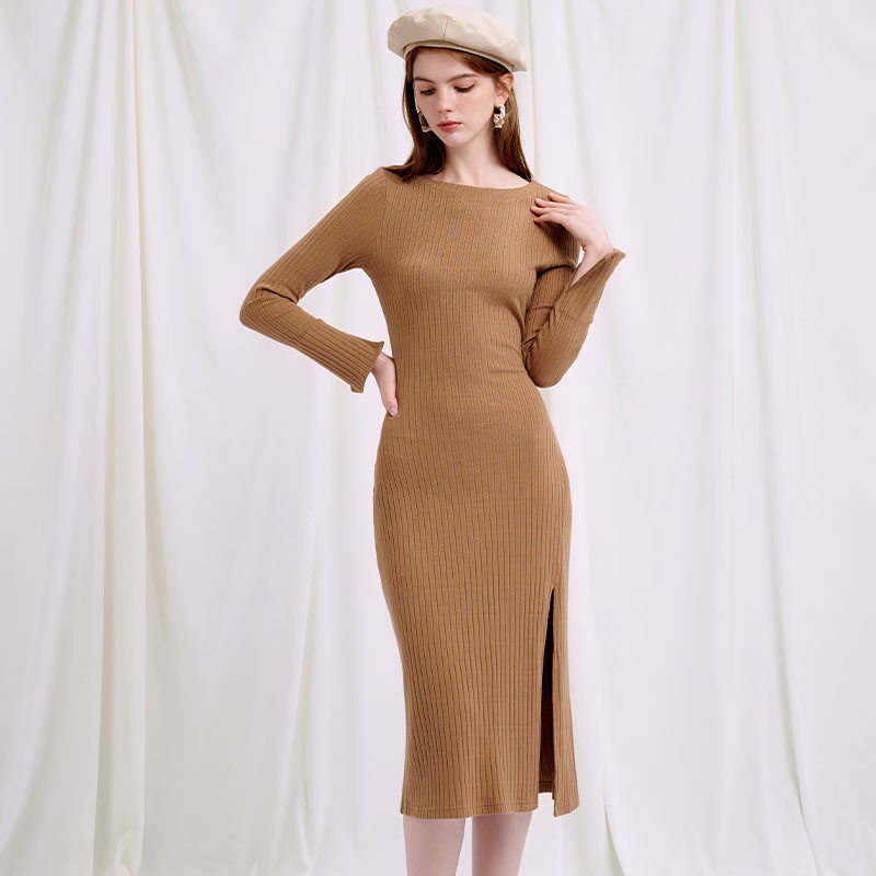 Petite Studio NYC | Estella针织连衣裙 - 驼色 | Estella Knit Dress - Camel商品图片,包邮包税