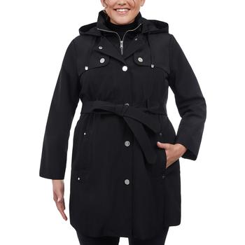 推荐Women's Plus Size Hooded Belted Raincoat商品