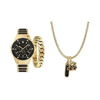 Ed Hardy | Men's Brushed Gold-Tone Metal Bracelet Watch 52mm Gift Set,商家Macy's,价格¥781