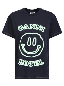 Ganni | GANNI GANNI HOTEL T-SHIRT WITH SMILE PRINT BY GANNI商品图片,7.3折