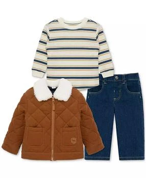 Little Me | Baby Boys Corduroy Jacket, Striped T-Shirt & Denim Pants, 3 Piece Set,商家Macy's,价格¥511