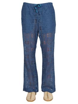 Needles真假, Needles | Needles Lace Detailed Drawstring Cropped Trousers商品图片 5.7折