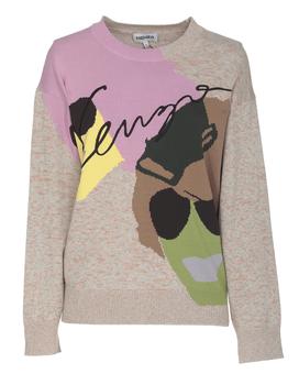 Kenzo | Kenzo Tribute Intarsia Crewneck Jumper, Size Small商品图片,5折