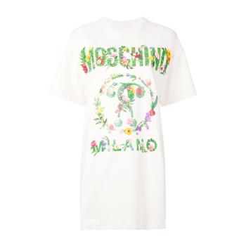 Moschino | Moschino 莫斯奇诺 女士白色长款短袖T恤衫 DA0457-0426-3003商品图片,满$100享9.5折, 满折