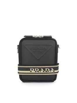 Prada | Prada Logo Plaque Zipped Messenger Bag商品图片,