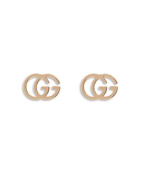 Gucci | 18K Rose Gold Running Double G Stud Earrings商品图片,独家减免邮费