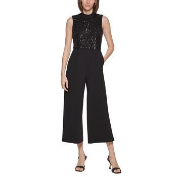 Calvin Klein | Sequin Sleeveless Cropped Jumpsuit商品图片,额外7折, 额外七折