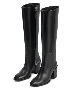 AEYDE | Women's Teresa Square Toe Block Heel Tall Boots 
