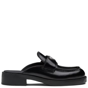 Prada | 【预售3-7天】PRADA/普拉达 21年秋冬 女士黑色亮面皮革穆勒鞋1D652M_055_F0002_F_040商品图片,8折, 包邮包税