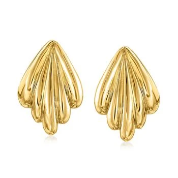 Ross-Simons | Ross-Simons Italian 18kt Yellow Gold Grooved Earrings,商家Premium Outlets,价格¥3854
