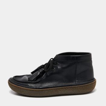 推荐Prada Black Leather Clarks Ankle Boots Size 41商品