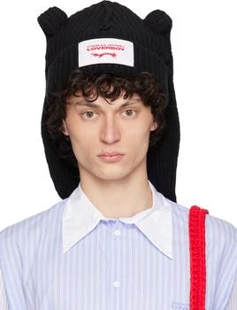 Charles Jeffrey Loverboy品牌, 商品Black Chunky Rabbit Beanie, 价格¥574