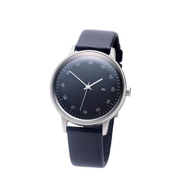 推荐Sazare 38mm Silver Mirror Finish Watch Navy Leather商品