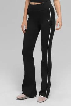 Alo | Ribbed Sweater Knit Highline Flare Pant - Black/White,商家Alo yoga,价格¥1682