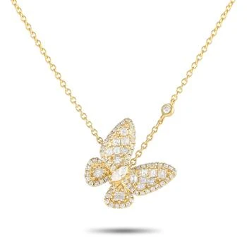 Non Branded | LB Exclusive 18K Yellow Gold 0.95ct Diamond Butterfly Necklace ANK-18325-Y,商家Premium Outlets,价格¥9193