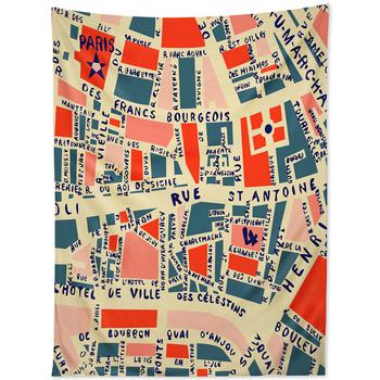 商品Holli Zollinger Paris Map Blue Tapestry图片