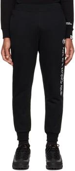 AAPE | Black Embroidered Lounge Pants,商家Ssense US,价格¥561