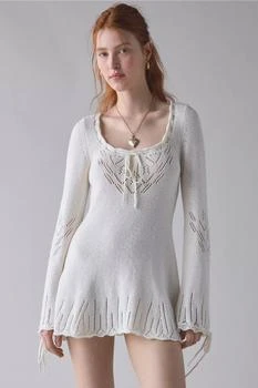 Kimchi Blue | Kimchi Blue Catherine Pointelle Knit Babydoll Tunic Sweater,商家Urban Outfitters,价格¥281