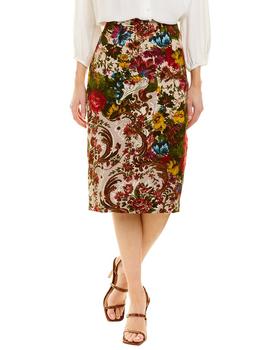 samantha sung是什么牌子, SAMANTHA SUNG | Samantha Sung Chloe Wool & Silk-Blend Skirt商品图片 3.1折