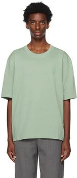 AMI | SSENSE Exclusive Green Ami de Cœur T-Shirt,商家SSENSE,价格¥993