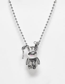 Reclaimed Vintage | Reclaimed Vintage unisex necklace with cute bunny pendant in silver商品图片,8折×额外9.5折, 额外九五折