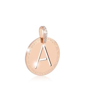 Rebecca 蕾贝卡 | Rose Gold-plated Bronze & Zirconia A Charm W/Stainless Steel Necklace商品图片,2.5折