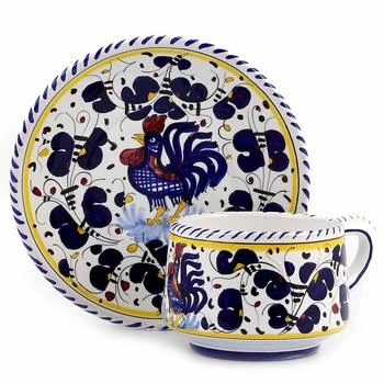 Artistica - Deruta of Italy | Orvieto Blue Rooster: Cup and Saucer,商家Verishop,价格¥740