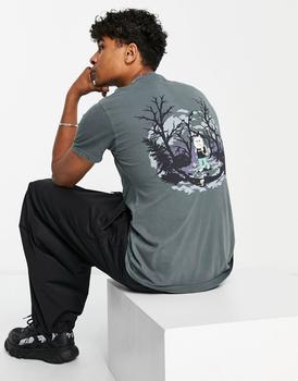 Rip N Dip | RIPNDIP scary hours t-shirt in charcoal with chest and back print商品图片,