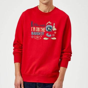 推荐Looney Tunes Martian Who Said Im On The Naughty List Christmas Sweater - Red商品