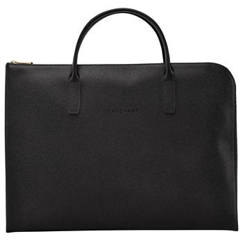 商品Longchamp | Briefcase S Le Foulonné Black (L2115021001),商家Longchamp,价格¥1984图片