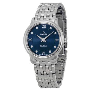 推荐Omega DeVille Prestige Blue Diamond Dial Ladies Watch 42410276053001商品