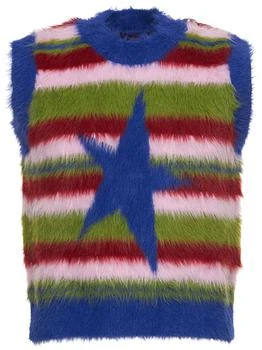 推荐Multi Stripe Fuzzy Knit Vest商品