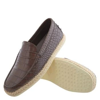 推荐Tods Men's Dark Brown Crocodile Print Leather Slip Ons, Brand Size 6.5 ( US Size 7.5 )商品